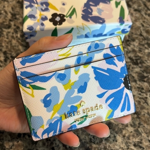 Kate Spade Blue and Yellow Floral Card Holder (NWT) - Picture 2 of 6